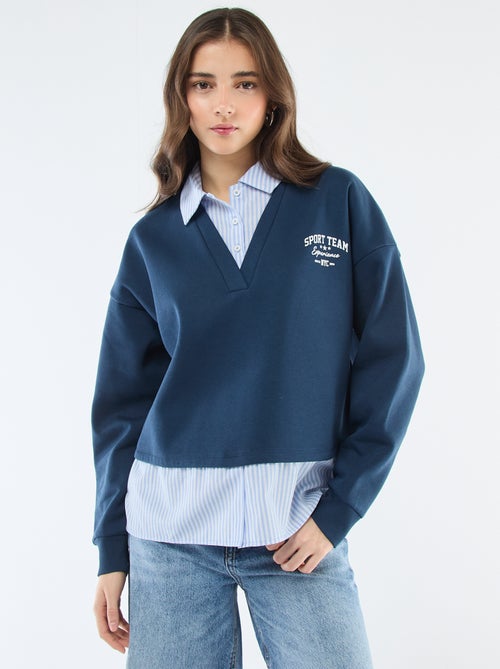 Sweat camisa 2-em-1 - Kiabi