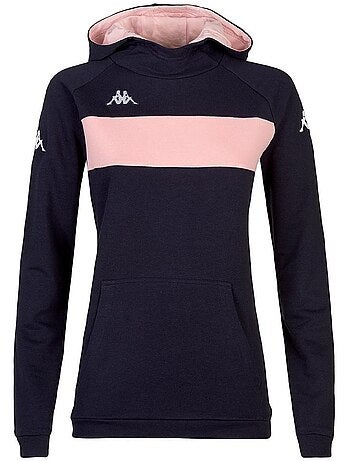 Sweat capuz kappa daccia para mulher azul-marinho/rosa