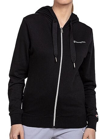 Sweat champion preto de senhora com fecho