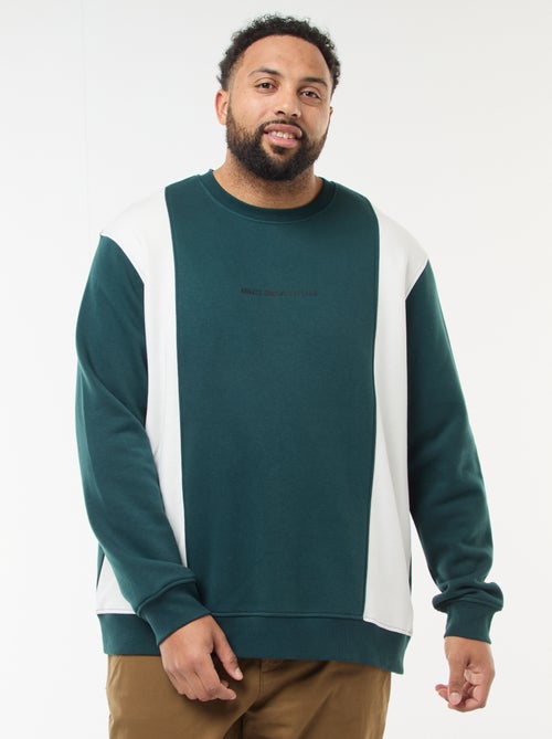 Sweat color block em moletom - Kiabi