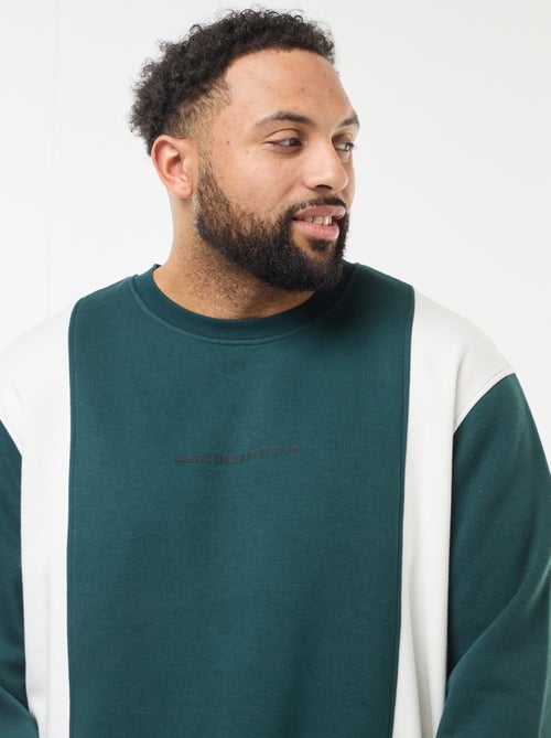 Sweat color block em moletom - Kiabi