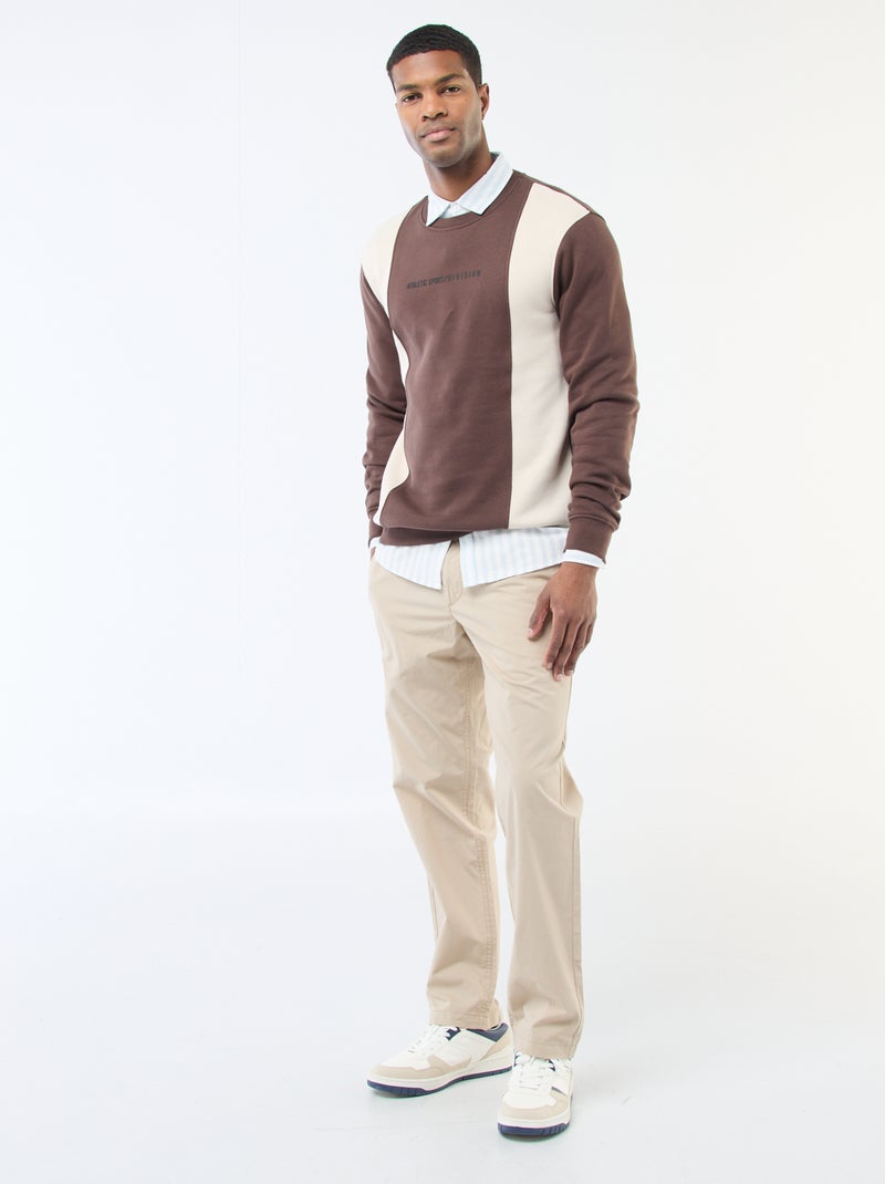 Sweat colorblock estilo sportswear Castanho - Kiabi