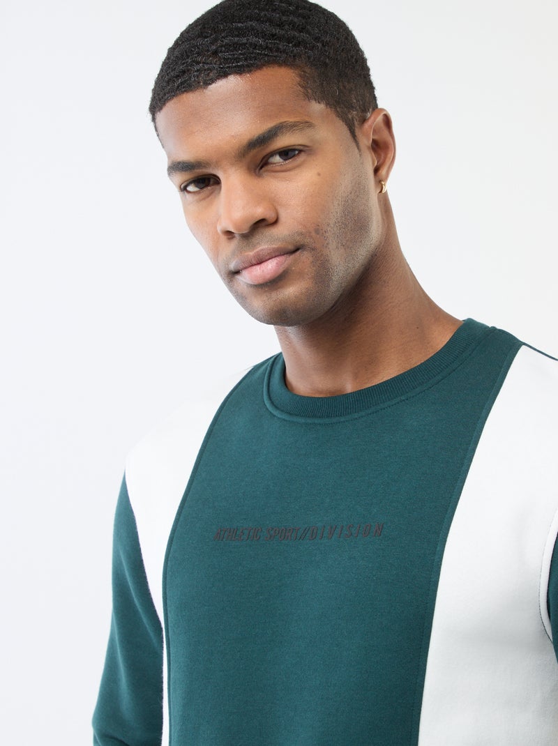 Sweat colorblock estilo sportswear Verde - Kiabi