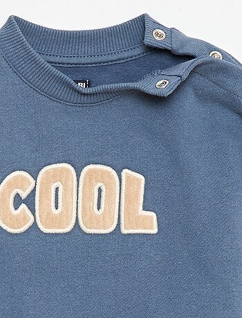 Sweat com bordado 'cool' em moletom felpudo