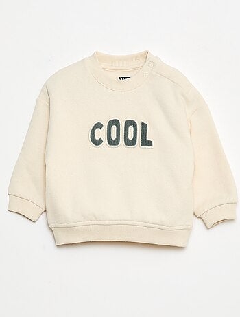Sweat com bordado 'cool' em moletom felpudo