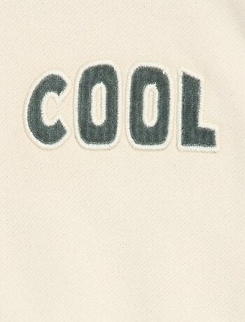Sweat com bordado 'cool' em moletom felpudo