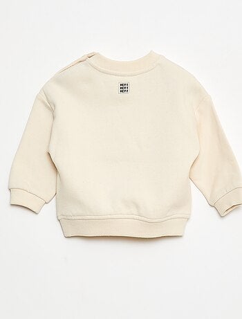 Sweat com bordado 'cool' em moletom felpudo