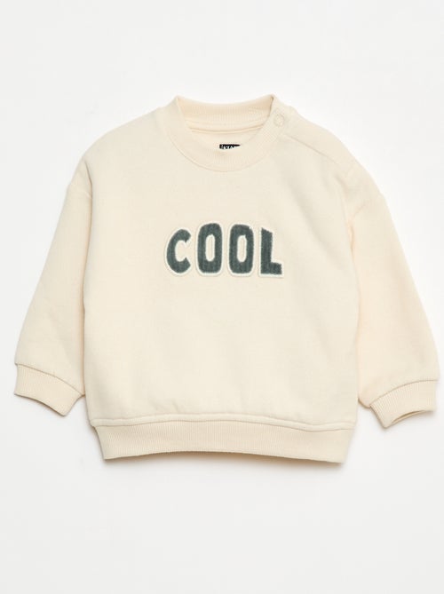 Sweat com bordado 'cool' em moletom felpudo - Kiabi
