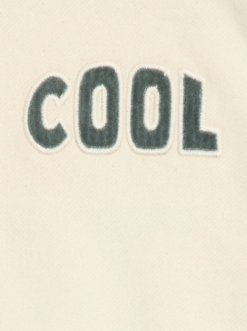 Sweat com bordado 'cool' em moletom felpudo - Kiabi