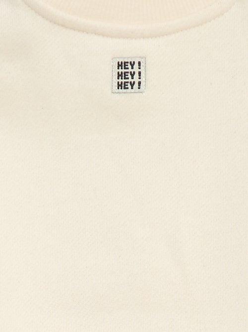 Sweat com bordado 'cool' em moletom felpudo - Kiabi