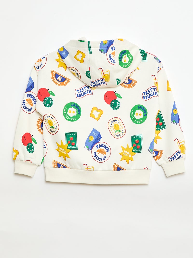 Sweat com capuz - Grafik Edition Branco - Kiabi