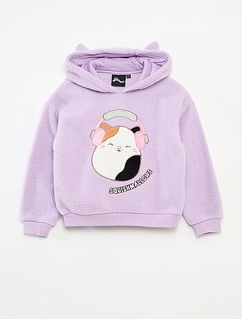 Sweat com capuz animado 'Squishmallows' efeito borreguito liso
