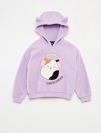 Sweat com capuz animado 'Squishmallows' efeito borreguito liso