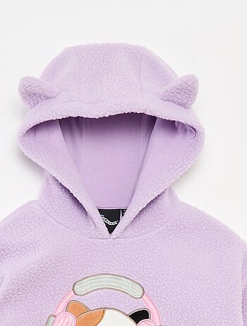 Sweat com capuz animado 'Squishmallows' efeito borreguito liso