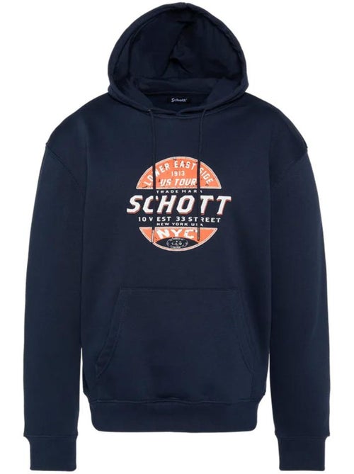 Sweat com capuz azul-marinho para homem schott swhustour - Kiabi Sweat com capuz azul-marinho para homem schott swhustour - Kiabi