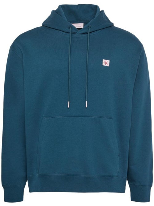 Sweat com capuz azul para homem calvin klein jeans micro badge - Kiabi Sweat com capuz azul para homem calvin klein jeans micro badge - Kiabi