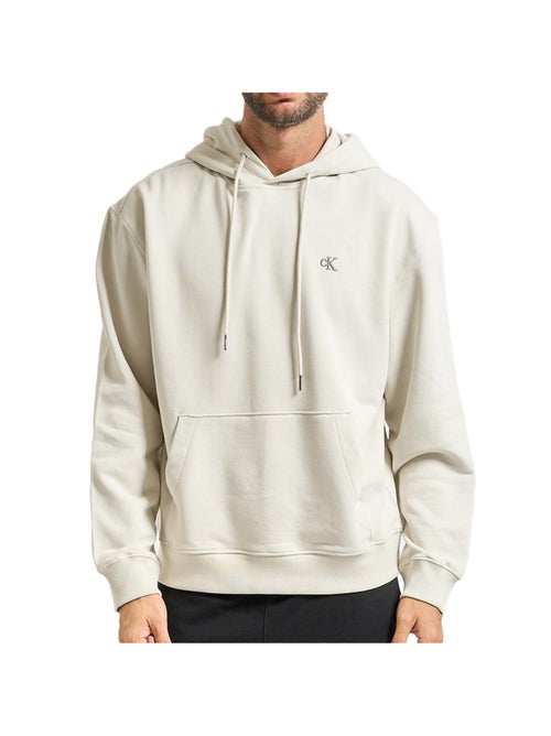 Sweat com capuz bege para homem calvin klein jeans 350 terry monog - Kiabi