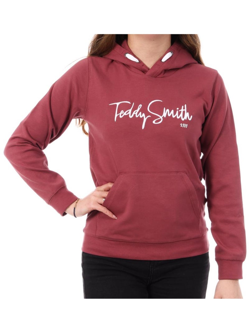 Sweat com capuz bordeaux para rapaz teddy smith evry Bordô - Kiabi
