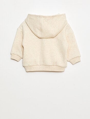 Sweat com capuz, botões e forro quente