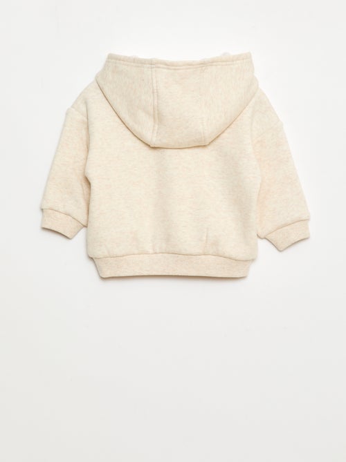 Sweat com capuz, botões e forro quente - Kiabi