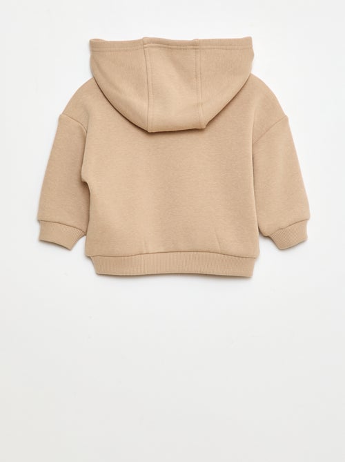 Sweat com capuz, botões e forro quente - Kiabi