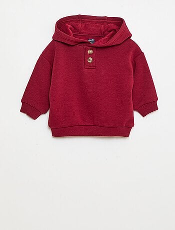 Sweat com capuz, botões e forro quente