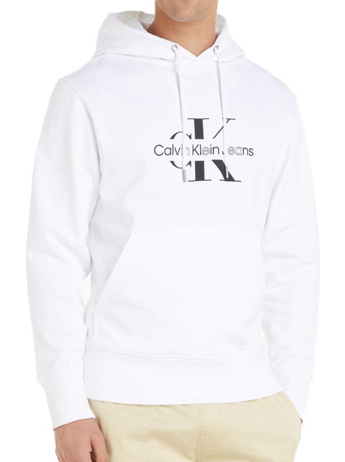 Sweat com capuz branco para homem calvin klein jeans disrupted j30j325429 - Kiabi Sweat com capuz branco para homem calvin klein jeans disrupted j30j325429 - Kiabi