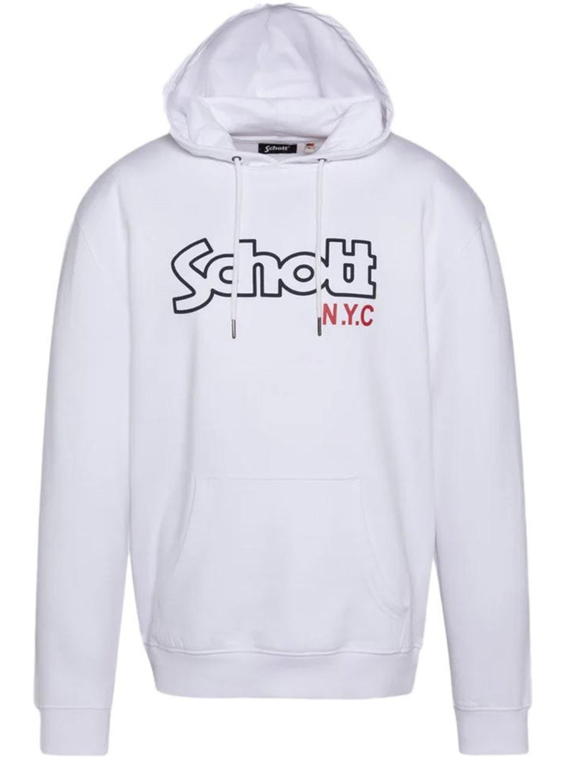 Sweat com Capuz Branco para Homem Schott Sidney Branco - Kiabi