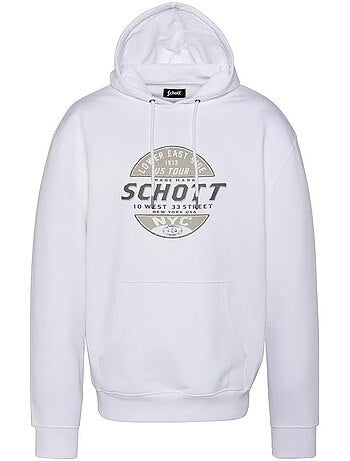 Sweat com capuz cinzento para homem schott swhustour