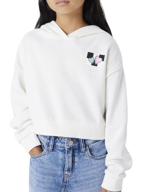Sweat com capuz branco para menina name it tara - Kiabi