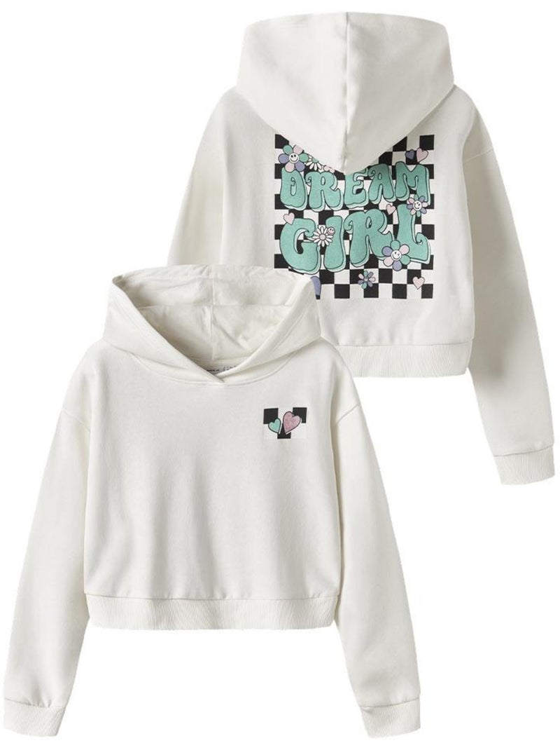 Sweat com Capuz Branco para Menina Name it Tara Branco - Kiabi