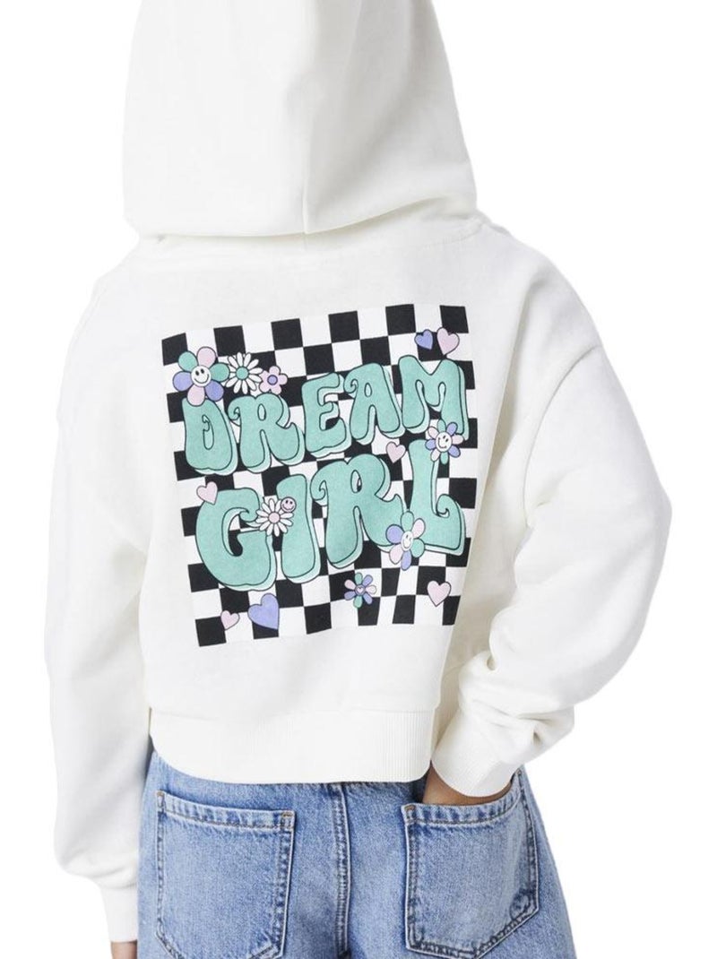 Sweat com Capuz Branco para Menina Name it Tara Branco - Kiabi