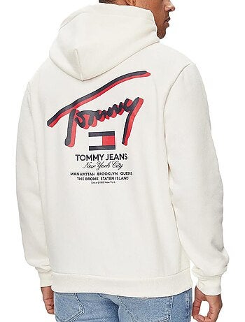 Sweat com Capuz Branco Tommy Hilfiger para Homem Reg Street
