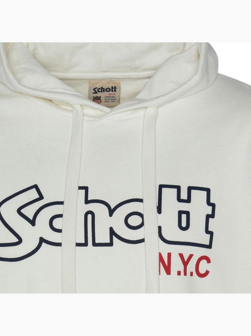 Sweat com Capuz Branco Vintage Schott para Homem Branco - Kiabi