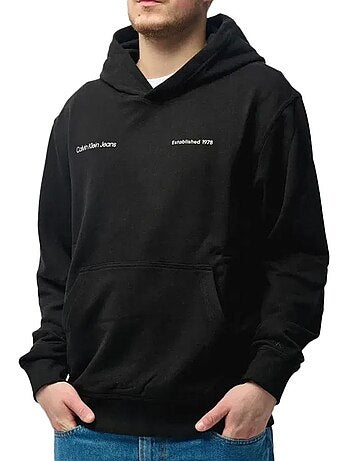 Sweat com Capuz Calvin Klein Jeans Big Box Logo para Homem em Preto