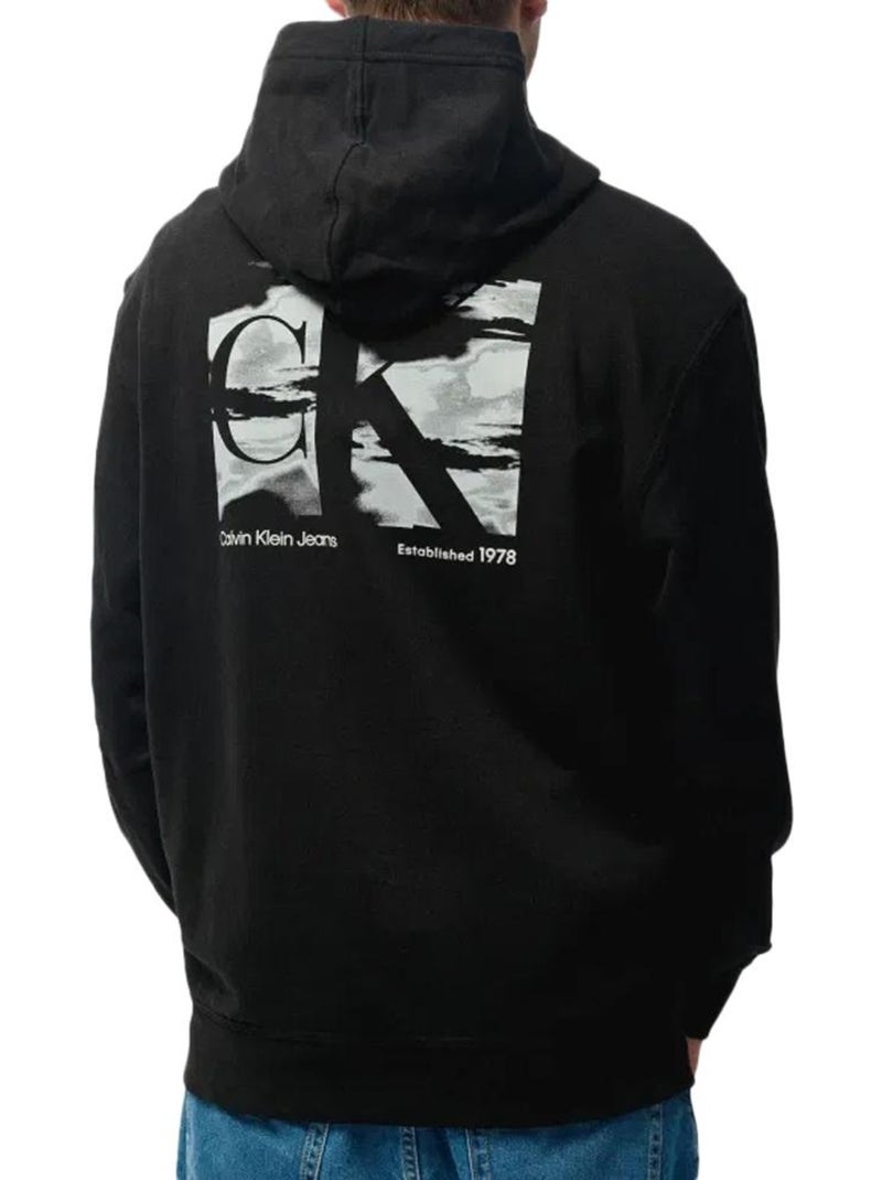 Sweat com Capuz Calvin Klein Jeans Big Box Logo para Homem em Preto Preto - Kiabi