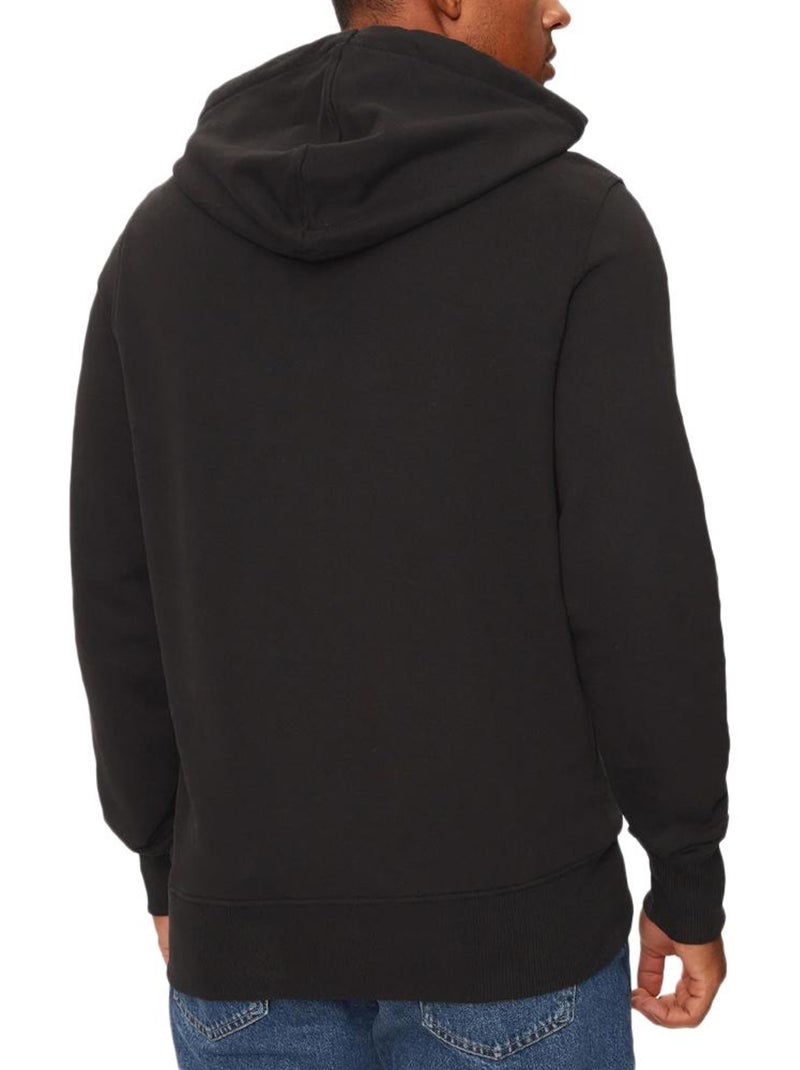 Sweat com Capuz Calvin Klein Jeans Monologo Desgastado Preto para Homem Preto - Kiabi