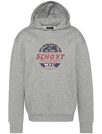 Sweat com Capuz Cinzento para Homem Schott SWHUSTOUR