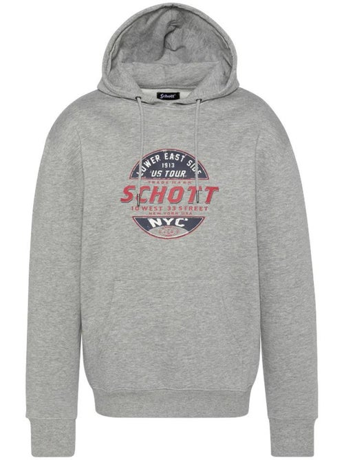 Sweat com capuz cinzento para homem schott swhustour - Kiabi