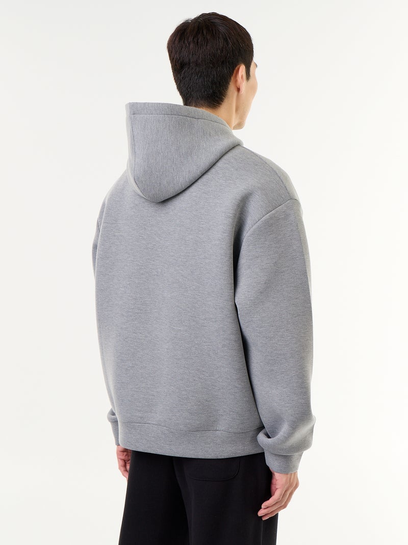 Sweat com capuz com bolso canguru Cinza - Kiabi