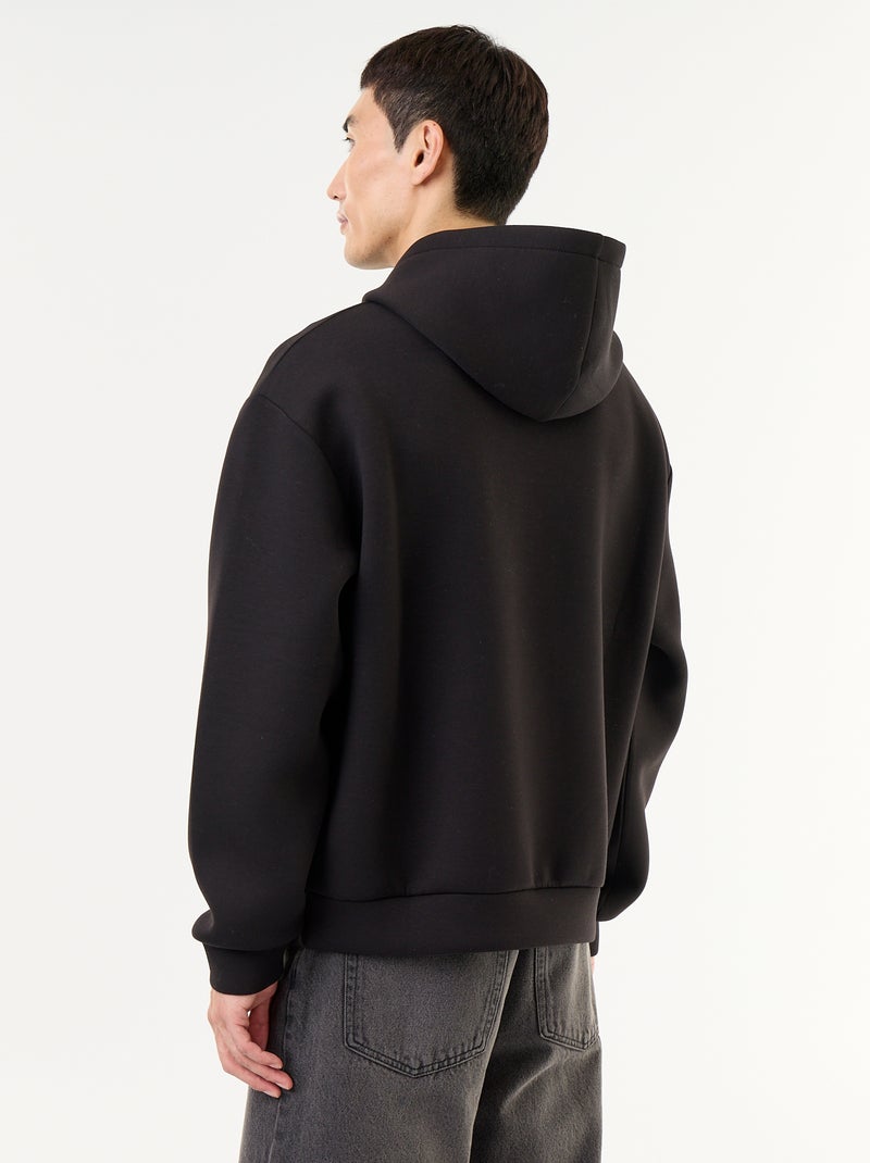 Sweat com capuz com bolso canguru Preto - Kiabi