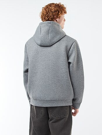 Sweat com capuz com fecho e forro efeito shearling