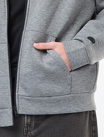 Sweat com capuz com fecho e forro efeito shearling