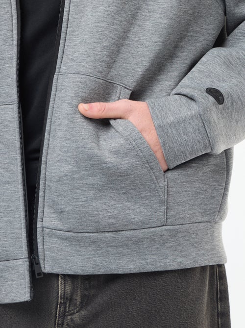 Sweat com capuz com fecho e forro efeito ovelha - Kiabi