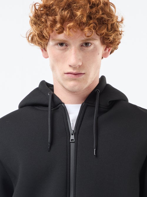 Sweat com capuz com fecho e forro efeito shearling - Kiabi