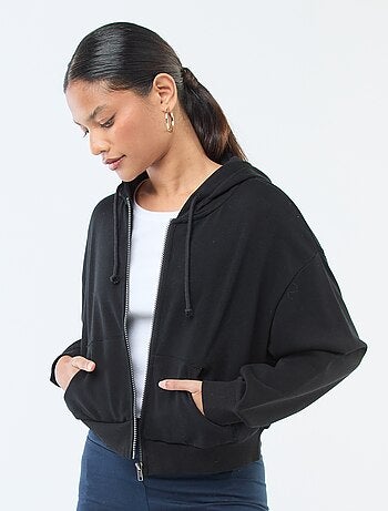 Sweat com capuz crop top