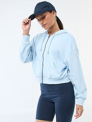 Sweat com capuz crop top