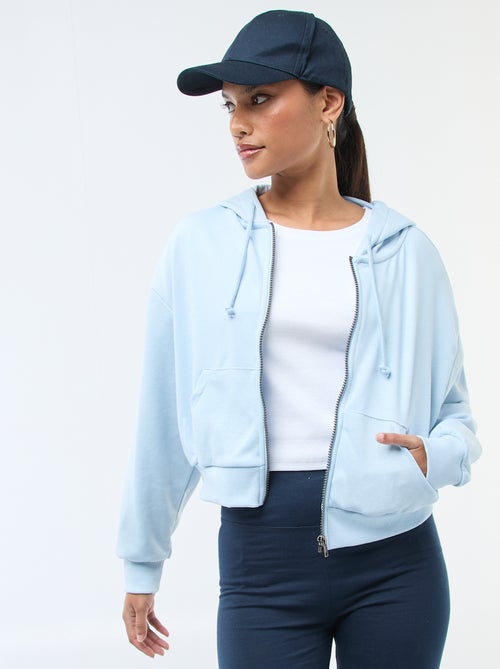 Sweat com capuz cropped - Kiabi