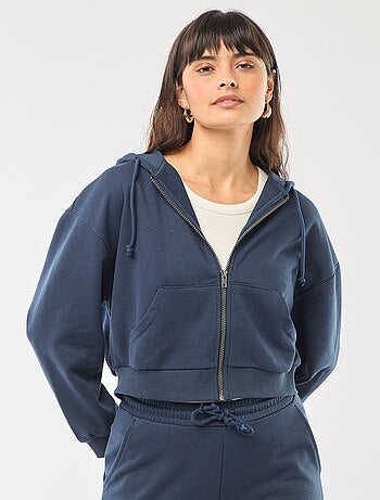 Sweat com capuz crop top