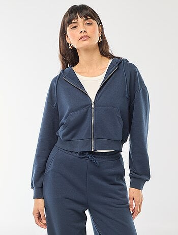 Sweat com capuz crop top
